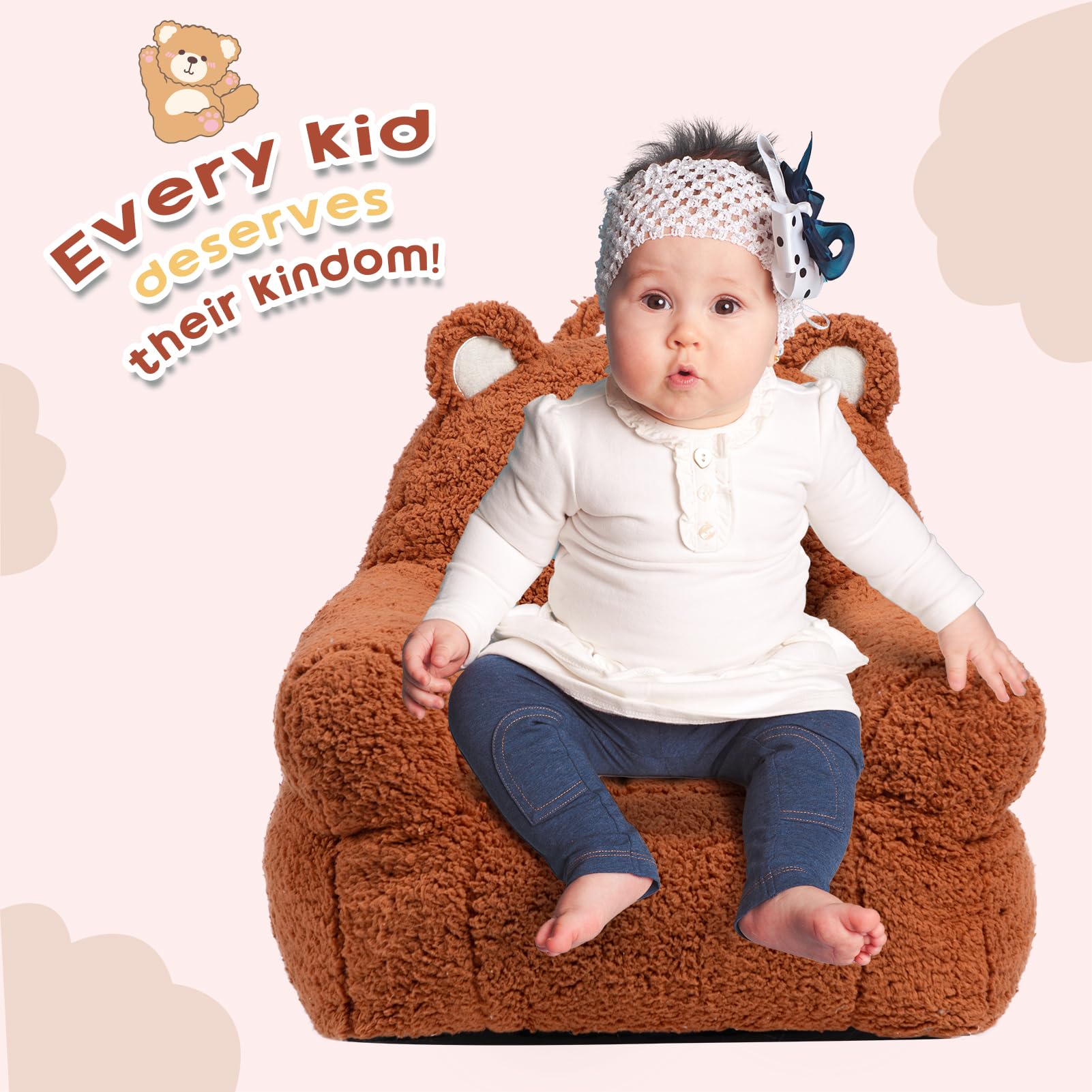 Kids Foam Filled Chair with Soft Plush Cover