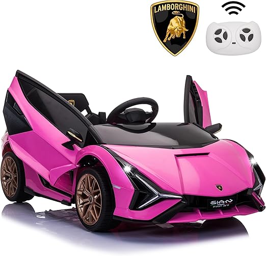Electric Ride On Car Toy for Kids to Drive, 12V Battery Powered Licensed Lamborghini