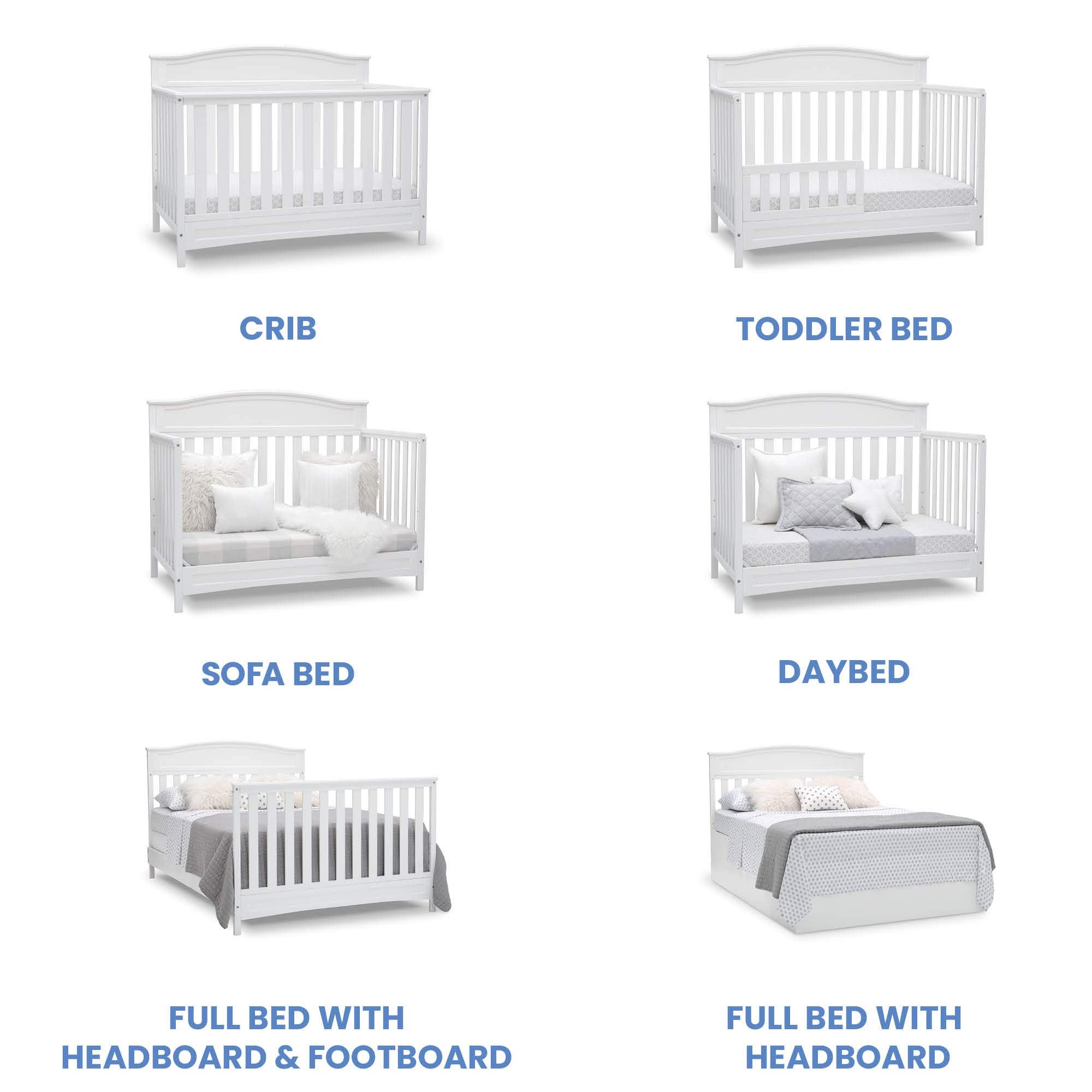 Delta Children Emery 4-in-1 Convertible Baby Crib - Greenguard Gold Certified, White