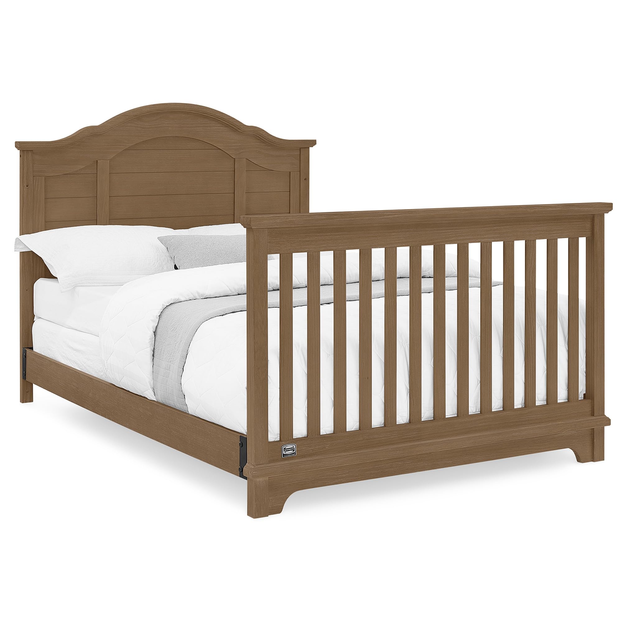 Simmons Kids Asher 6-in-1 Convertible Crib with Toddler Rail, Aged Oak