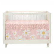 Daisy Dreams 3-Piece Crib Bedding Set - Pink, White, Modern, Garden