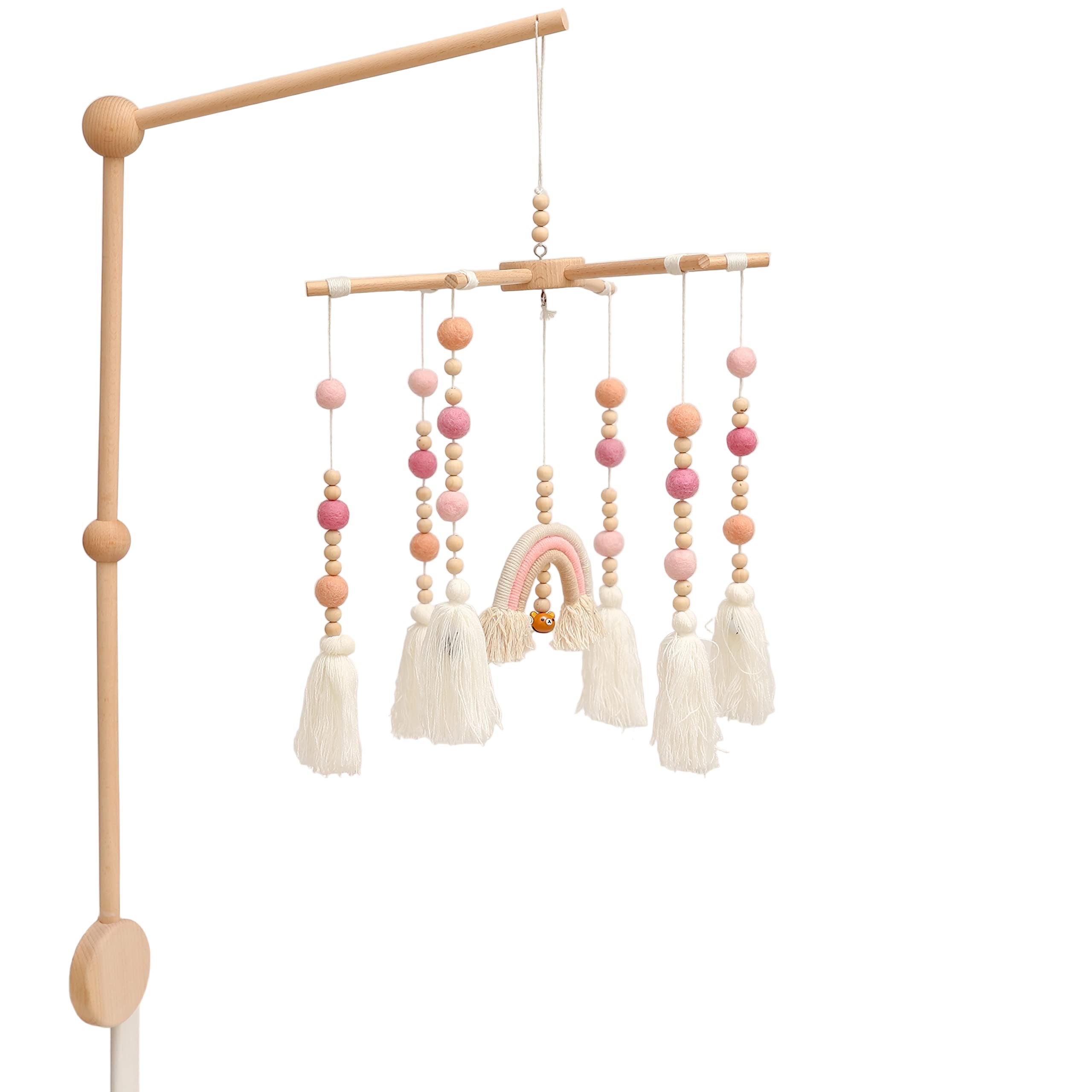 Arm,HBM Wooden Mobile Arm for Crib Mobile Hanger for Crib Baby Girl Nursery Decor
