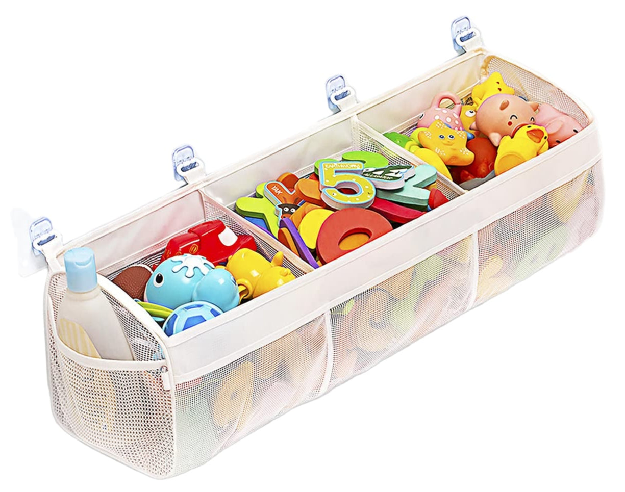 Original 3 Compartment Horizontal Large Openings Bath Toy Organizer