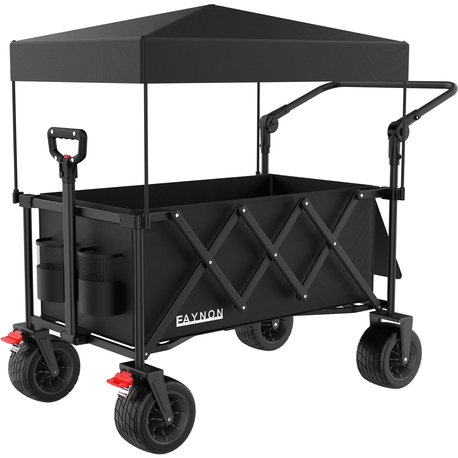 3 in 1 Collapsible Wagon with 300lbs Weight Capacity,150L Heavy Duty Utility Cart