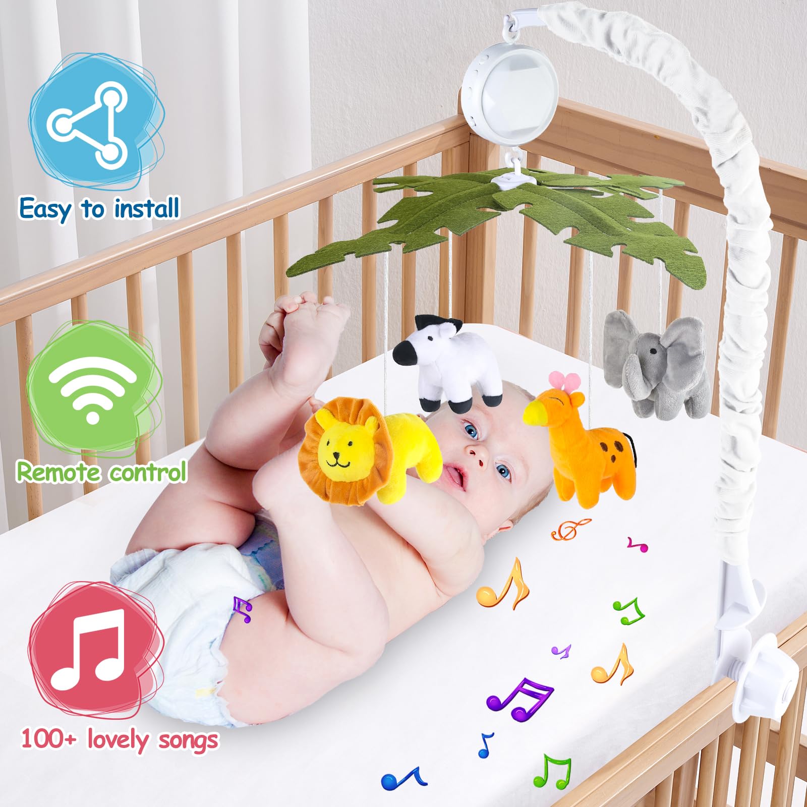 Musical Crib Mobile with Starlight Projection