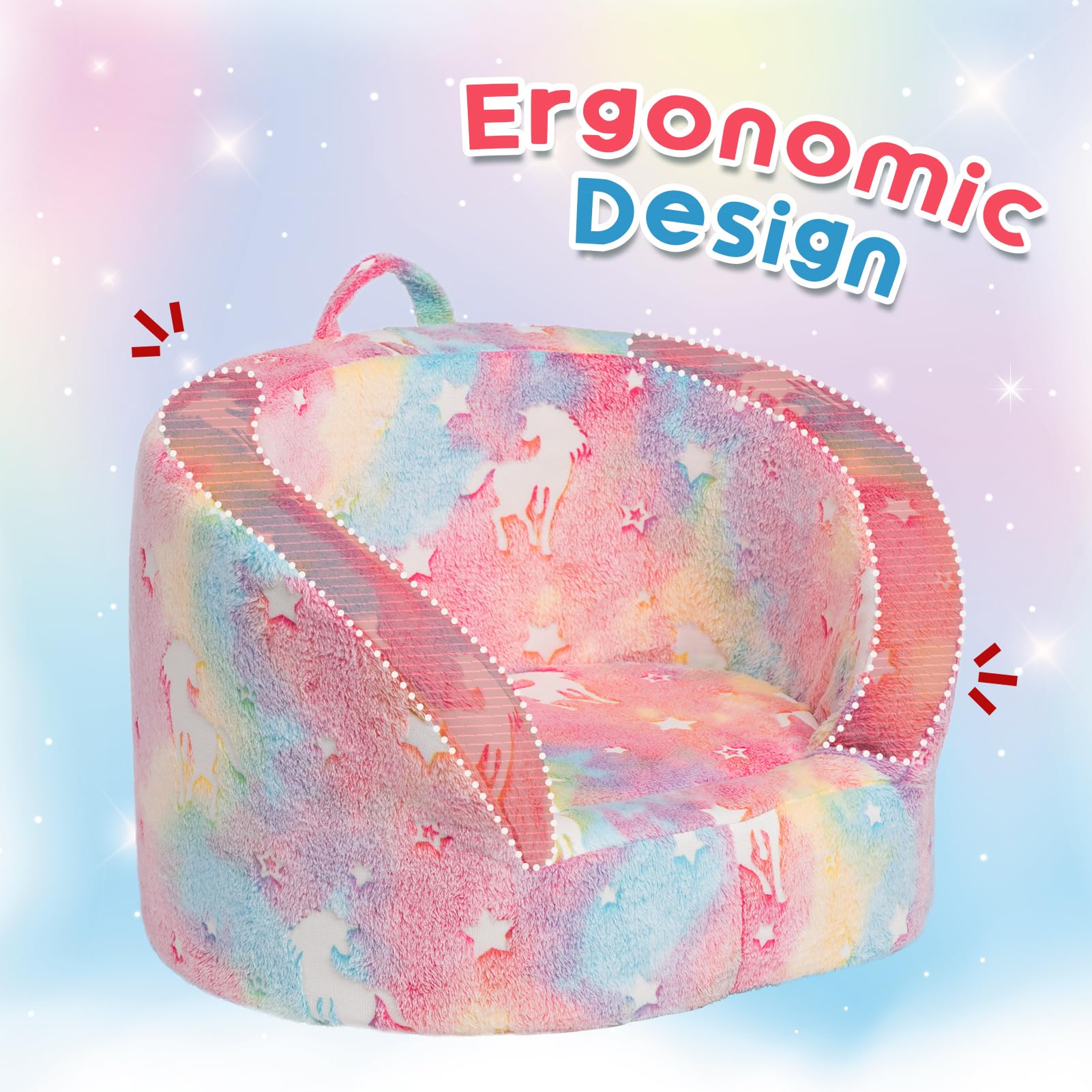 Toddler Foam Chair with Unicorn Design