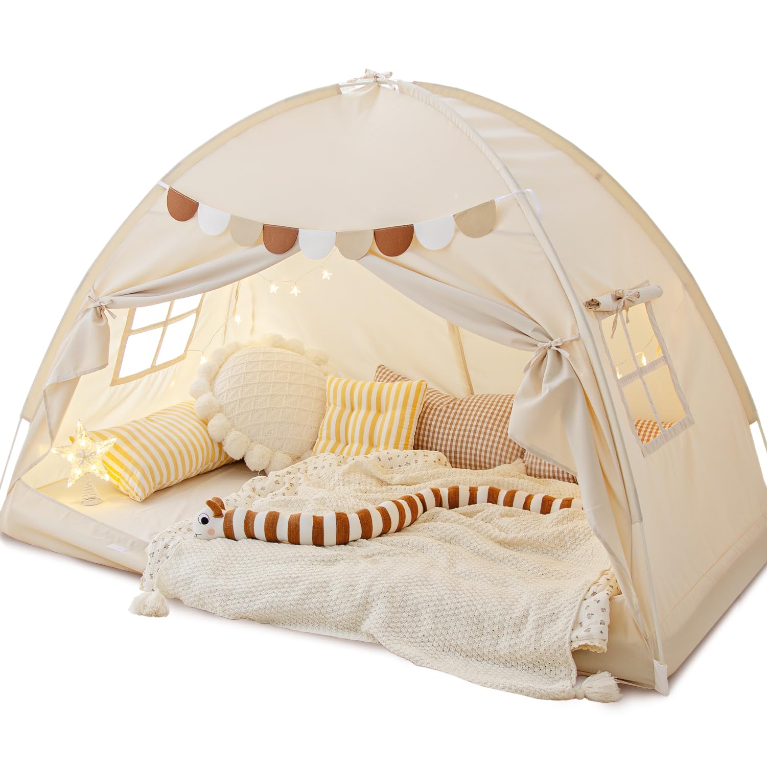 Twin Bed Tent Canopy with Privacy Space and Blackout Design