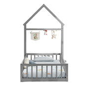 Twin House Floor Bed for Kids, Wood Montessori Bed Frame