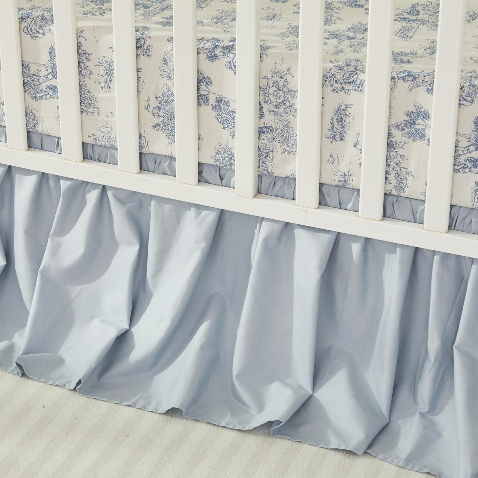 French Country Toile Crib Bedding Set - 3 Piece Organic Cotton