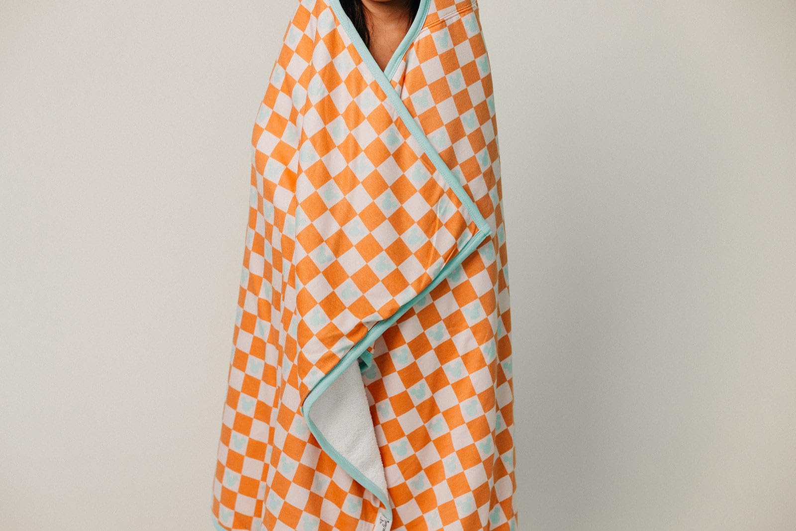 Pearl Premium Big Kid Hooded Towel 'Mickey Mouse Check' - One Size