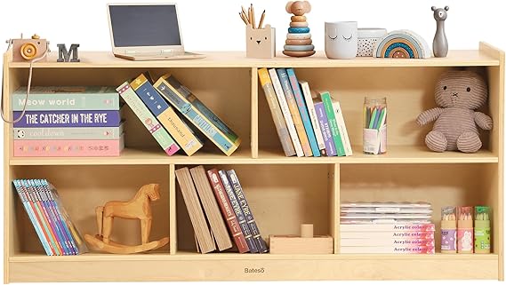 Toy Storage Organizer for Kids Room, Wooden Kids Bookshelf for Classroom