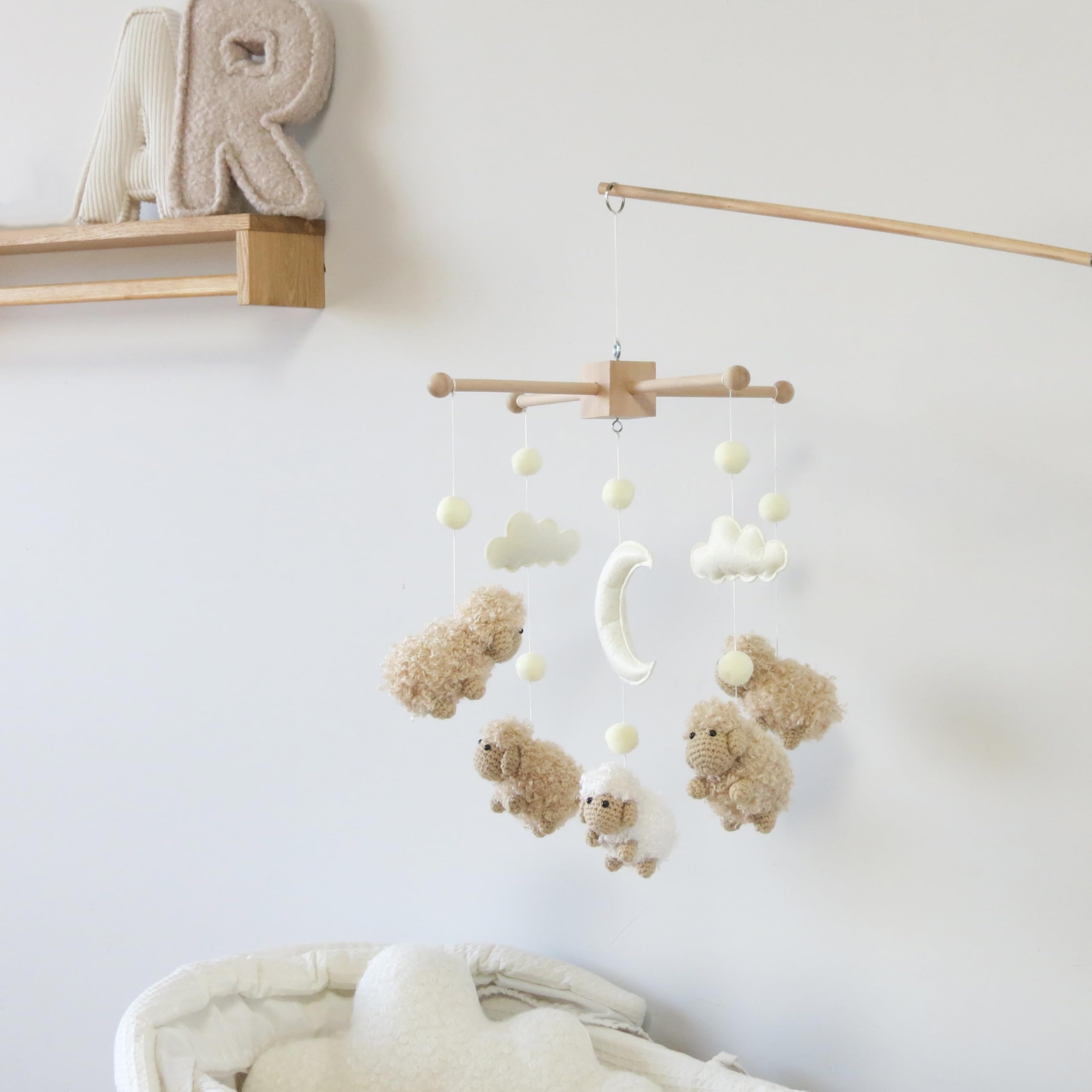 Sheep Crib Mobile Neutral Baby Mobile for Crib Sheep Baby Crib Mobile for Girls Boys