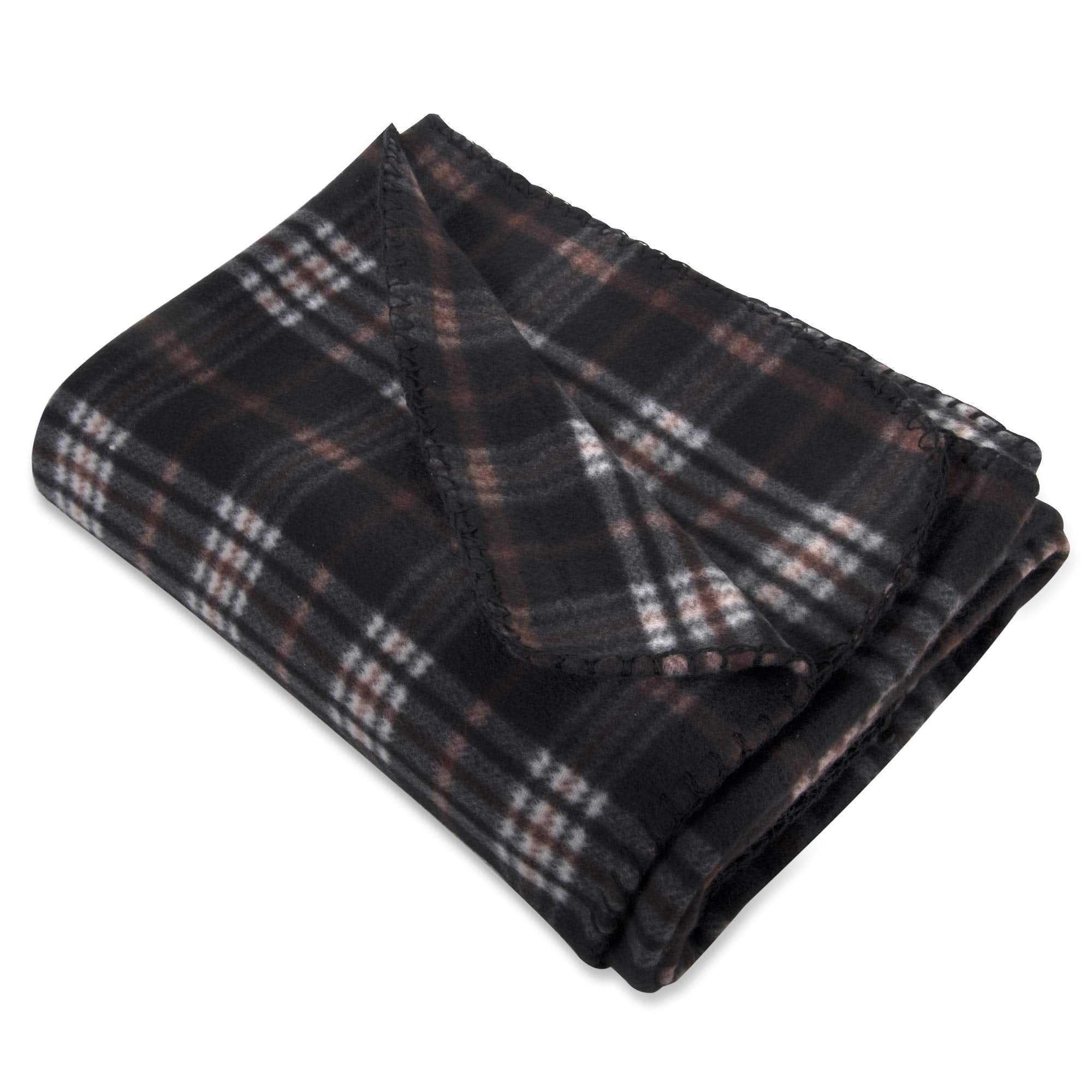 24 Pack Bulk Plaid Sherpa Fleece Throw Blankets 50 x 60 for Wedding Guests
