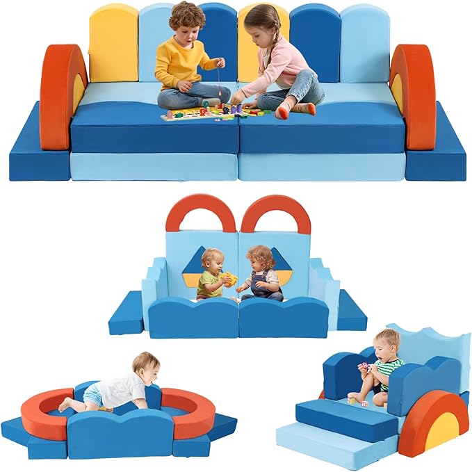 22Pcs Modular Kids Play Couch for Toddler - Kids Sofa Bed for Playroom