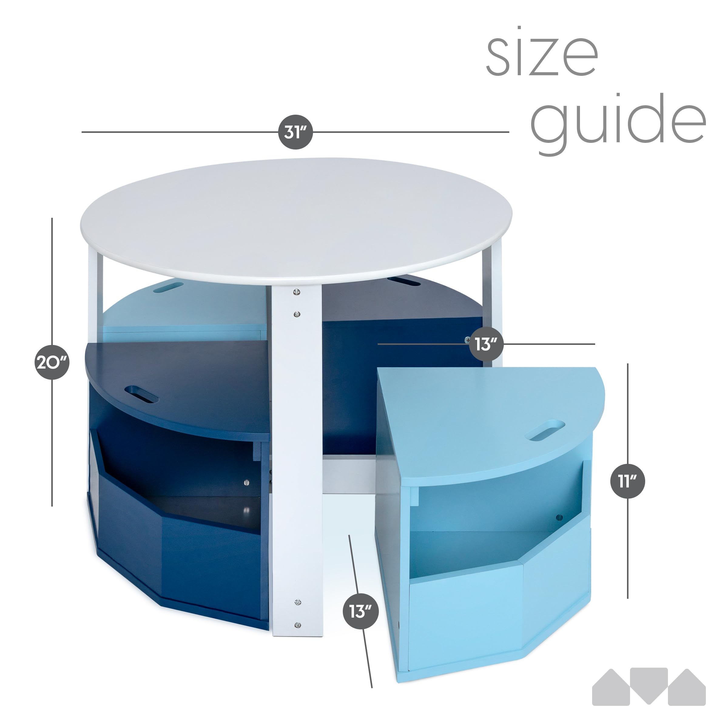 Toddler Table and Chair Set with Storage Stools
