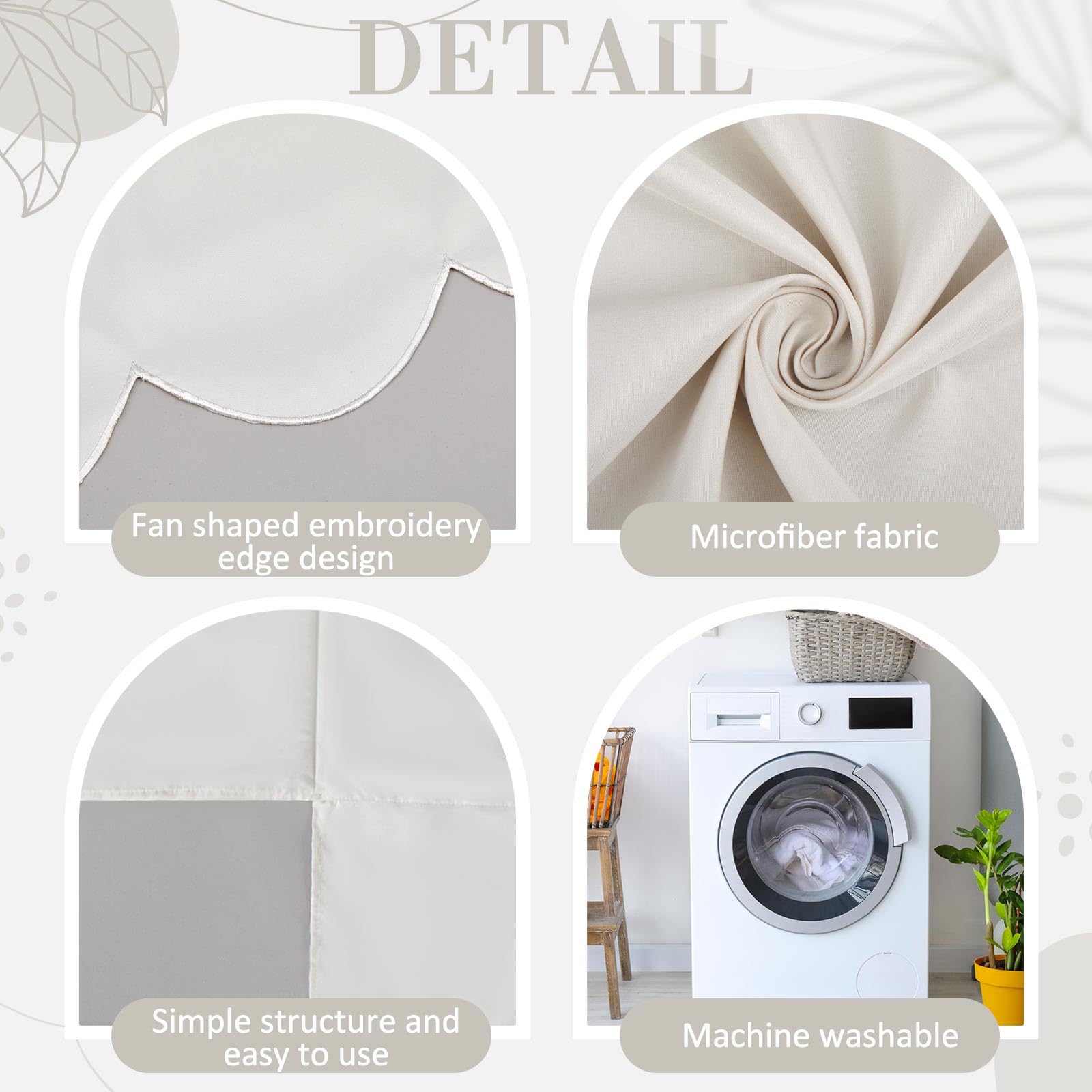 Hahafelt Scalloped Crib Skirt 28"x 52" with Drop Pleated Dust Ruffle with Split Corners for Baby Boys Girls Soft 4-Sided Crib Bed Skirt Nursery Standard Toddler Bedding(14" Drop,Beige)