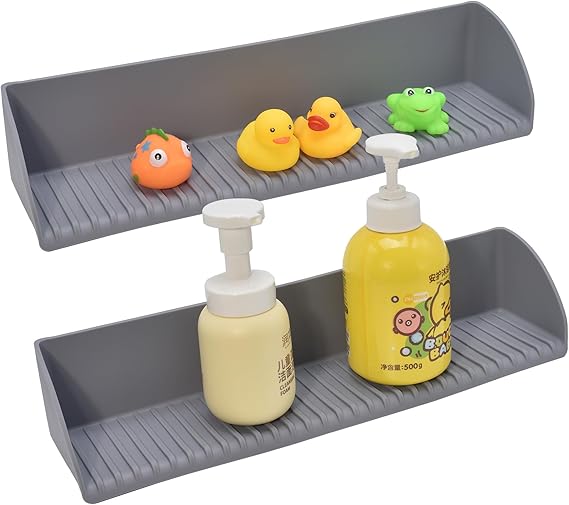 Bathtub Splash Guard for Tub Kids, 2 Pack Silicone Bath Tub Ledge Side