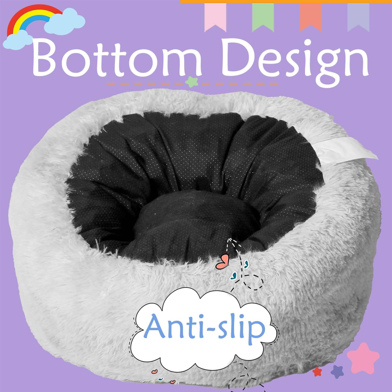 Memory Foam Bean Bag Chair with Rabbit Ears for Kids and Teens