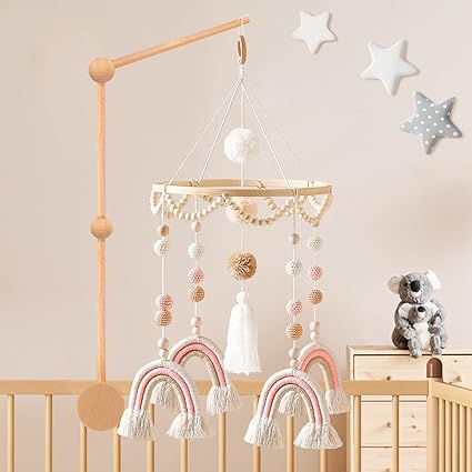 Boho Baby Mobile,Mobile for Crib,Neutral Baby Crib Mobile,Boho Nursery Decor