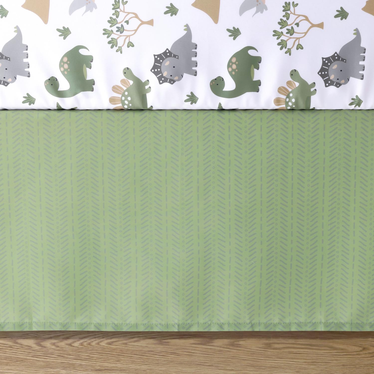 Dinosaur Crib Bedding Set - 3 Piece Nursery Bedding with Fitted Sheet