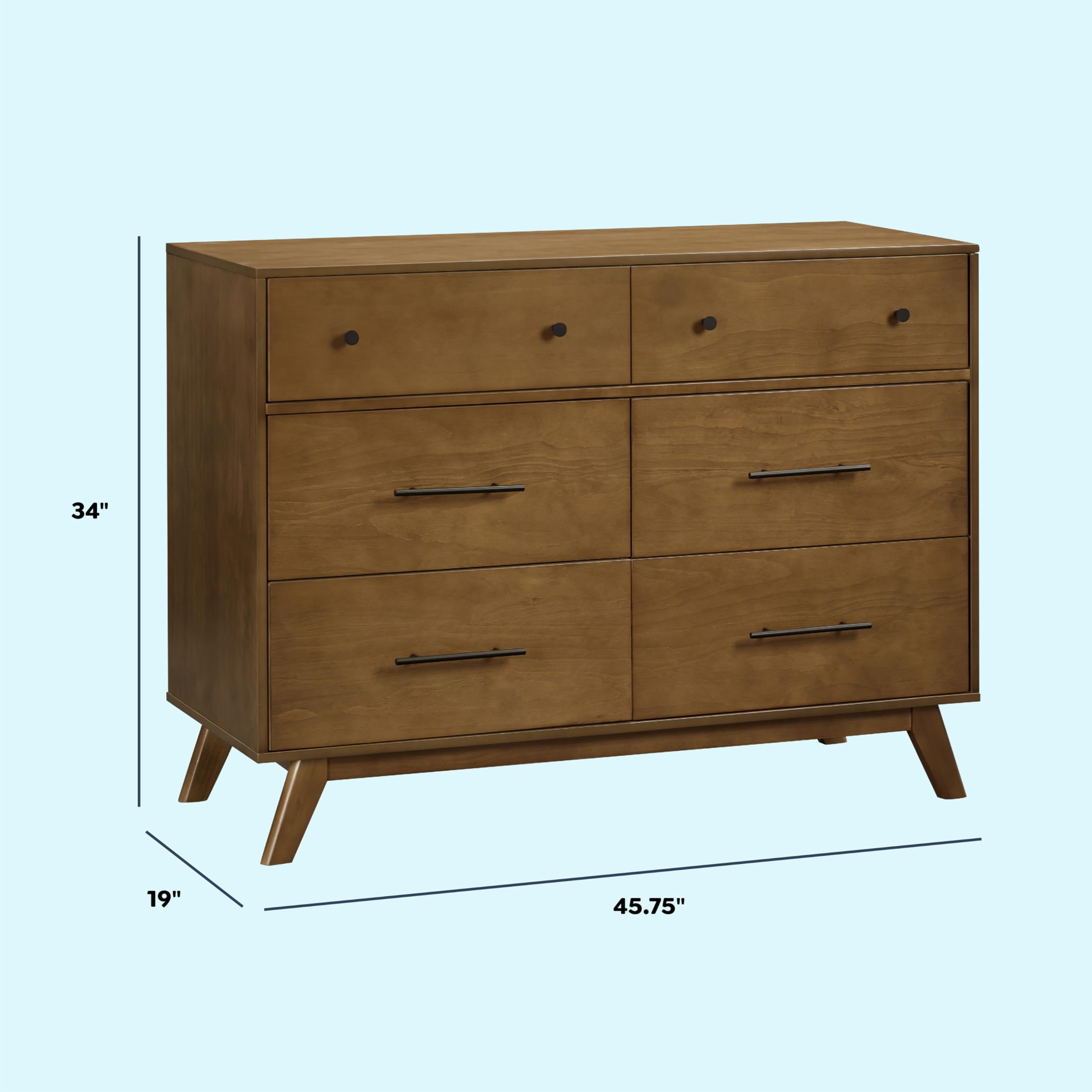 6-Drawer Baby Dresser with Changing Table Top