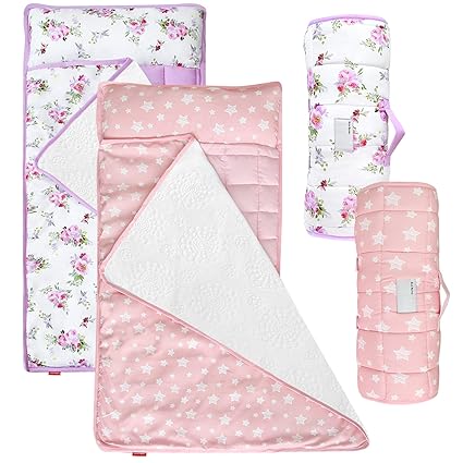 Mat Pink for Girls Kids Sleeping Mat and Fleece Blanket