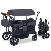 Stroller Wagon for 2 Kids, Push & Pull Kids Cart with Safety Harnesses