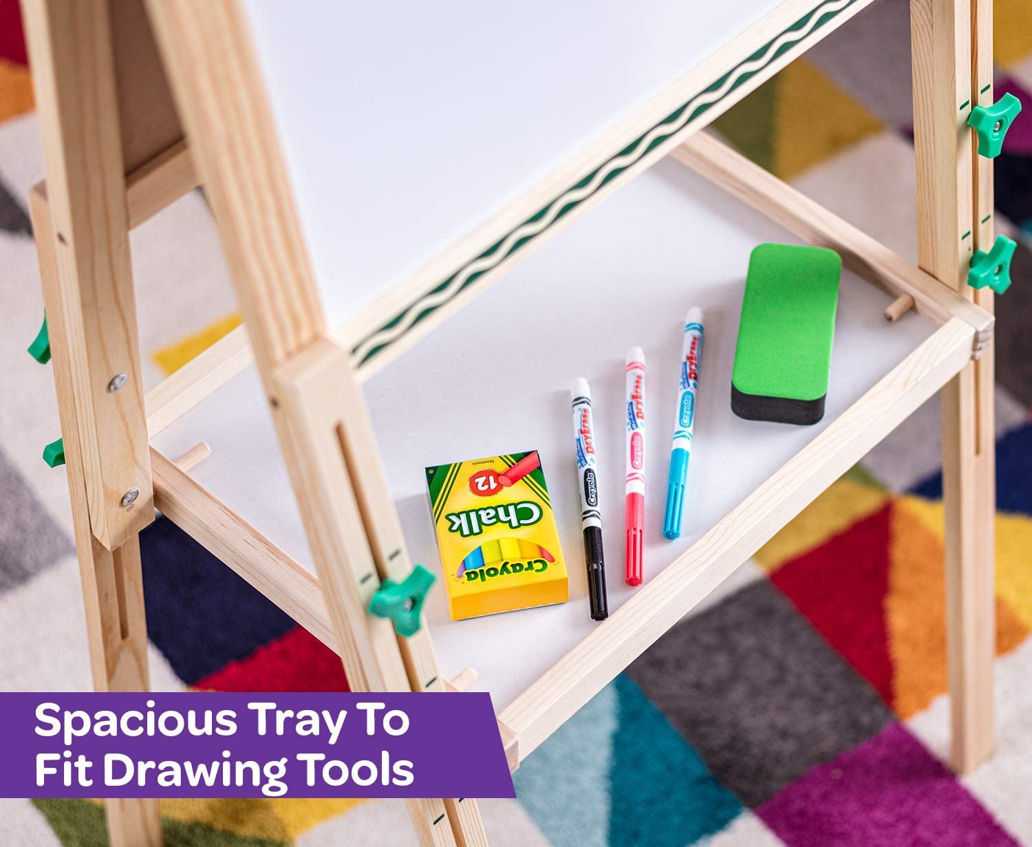 Crayola Kids Mini Wooden Art Easel & Supplies, Toddler Toys, Gift for Kids, Ages 3, 4, 5, 6