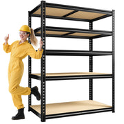 72" H Garage Shelving, 5 Tier Storage Shelves Load 2500 lbs