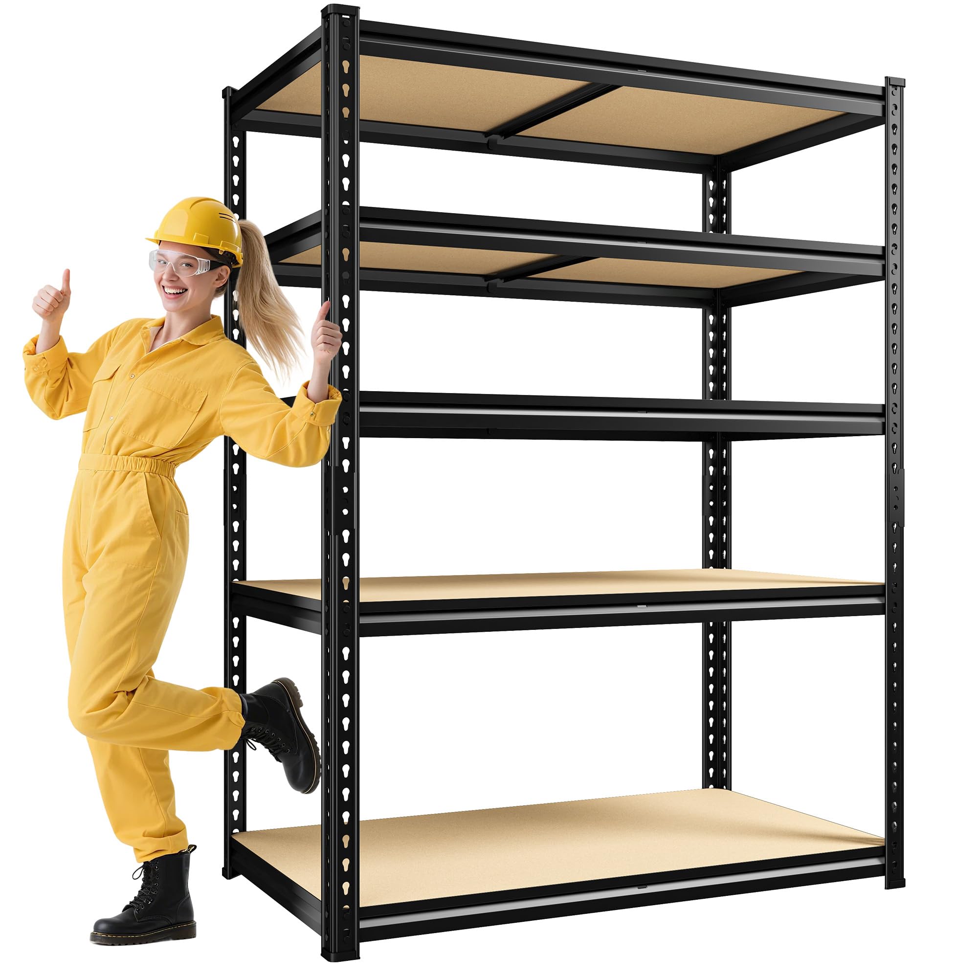 72" H Garage Shelving, 5 Tier Storage Shelves Load 2500 lbs