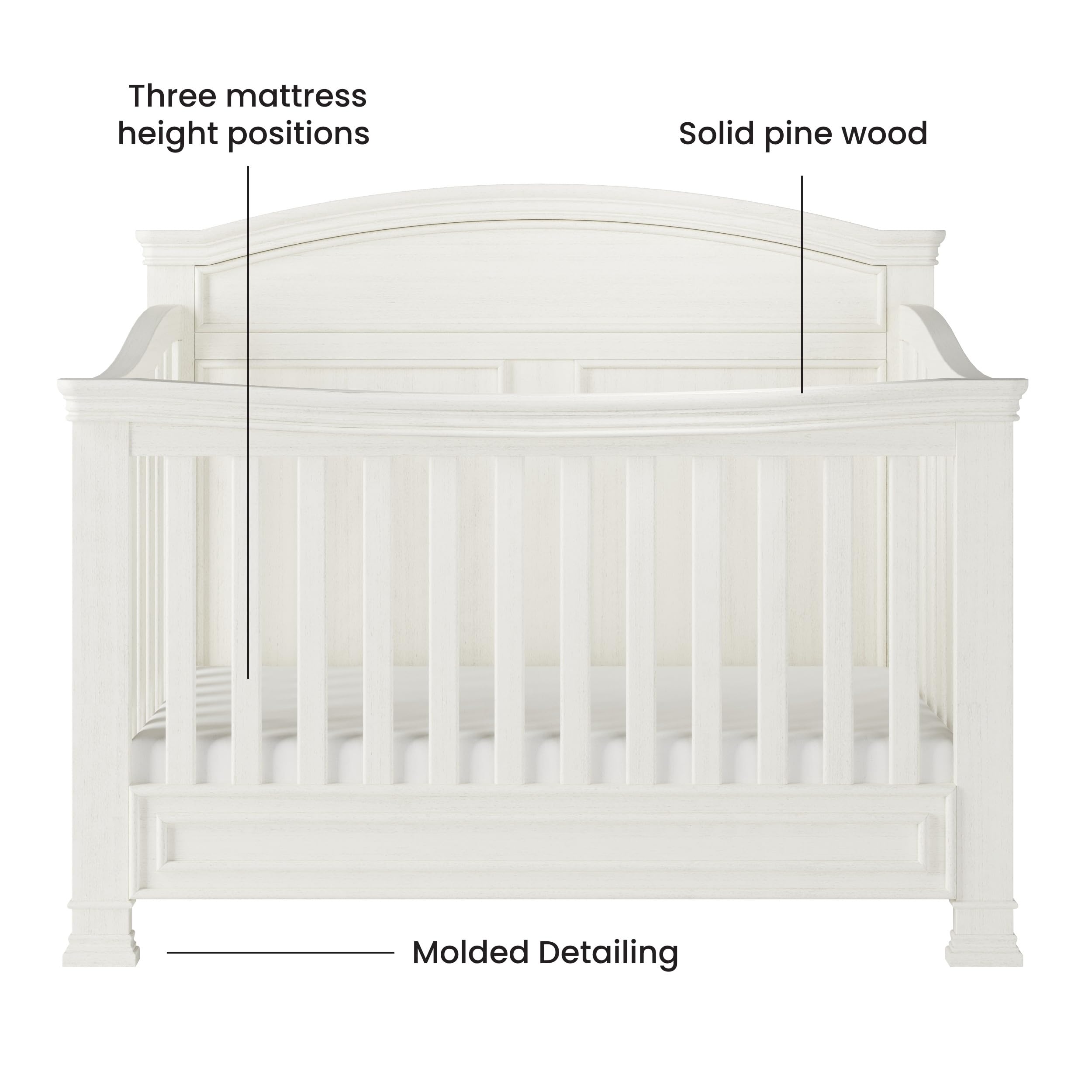 4-in-1 Convertible Crib with Adjustable Mattress