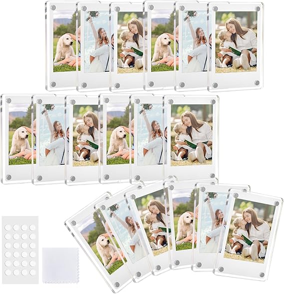 Acrylic Fridge Magnetic Picture Frames 6 Pack, 2.4 x 3.5 In Magnet Photo Frames