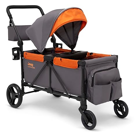 Jeep Sport All-Terrain Stroller Wagon - Includes Canopy, Parent Organizer