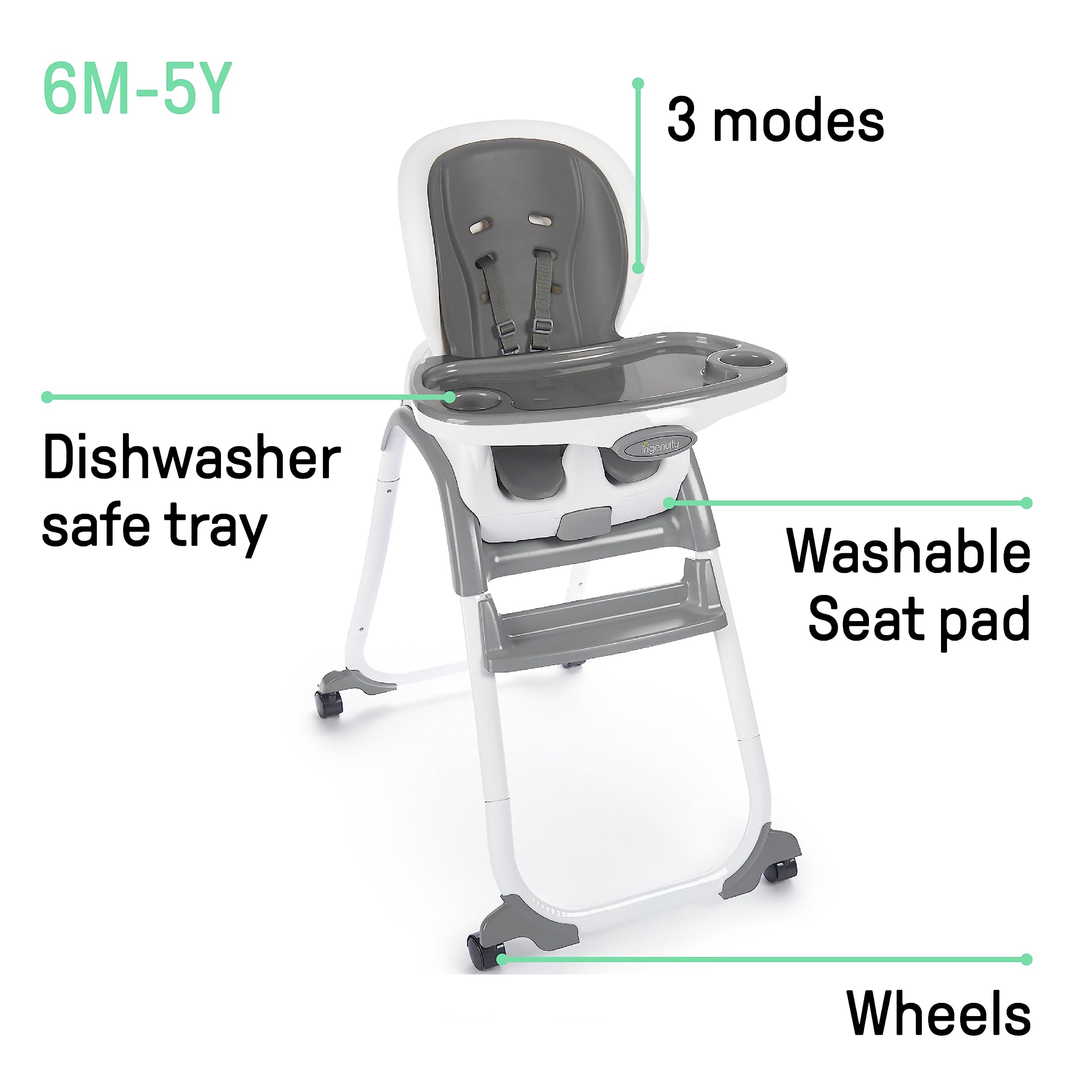 3-in-1 Convertible High Chair with Booster Seat