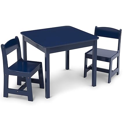 MySize Kids Wood Table and Chair Set (2 Chairs Included)