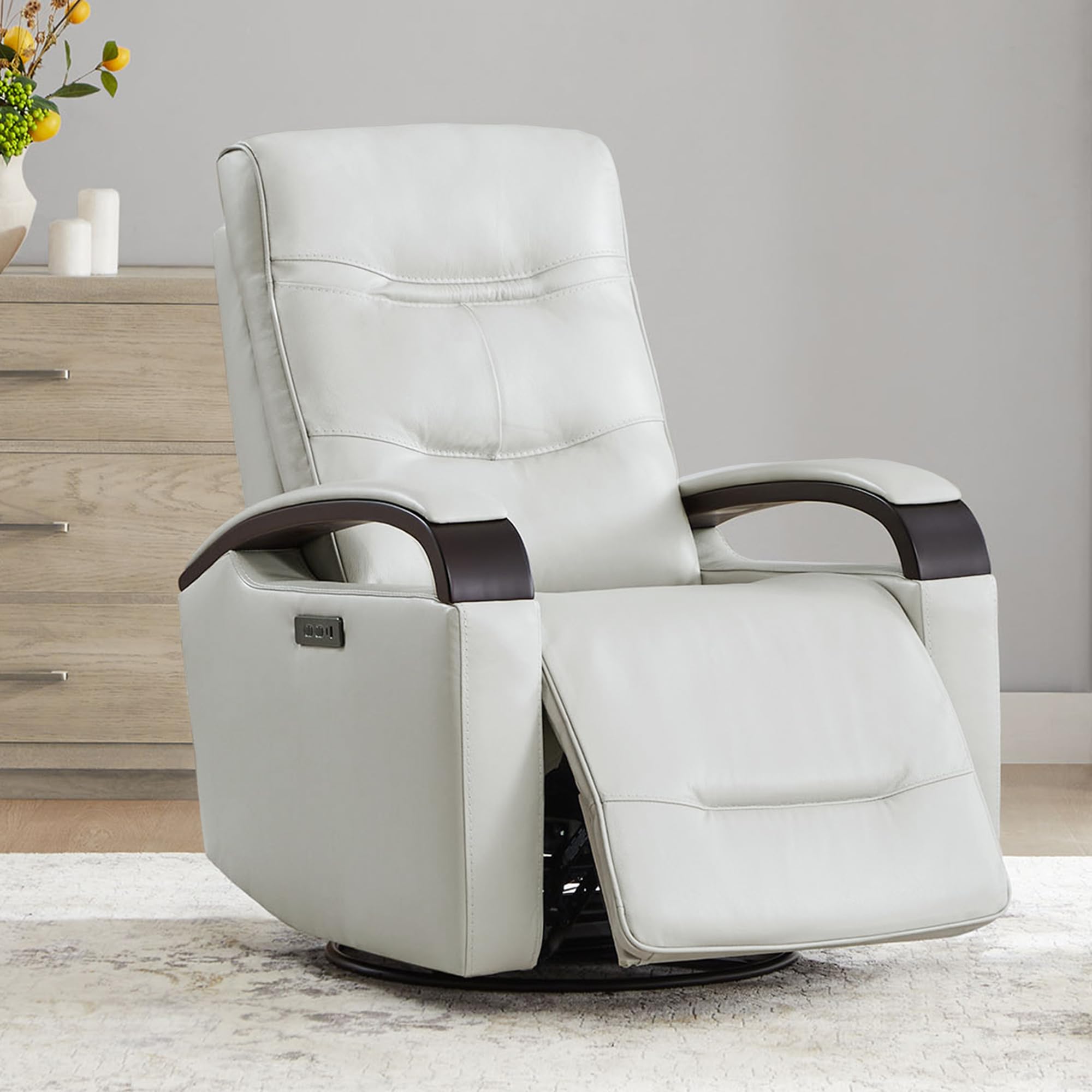 Leather Power Swivel Glider Rocker Recliner, FSC Certified