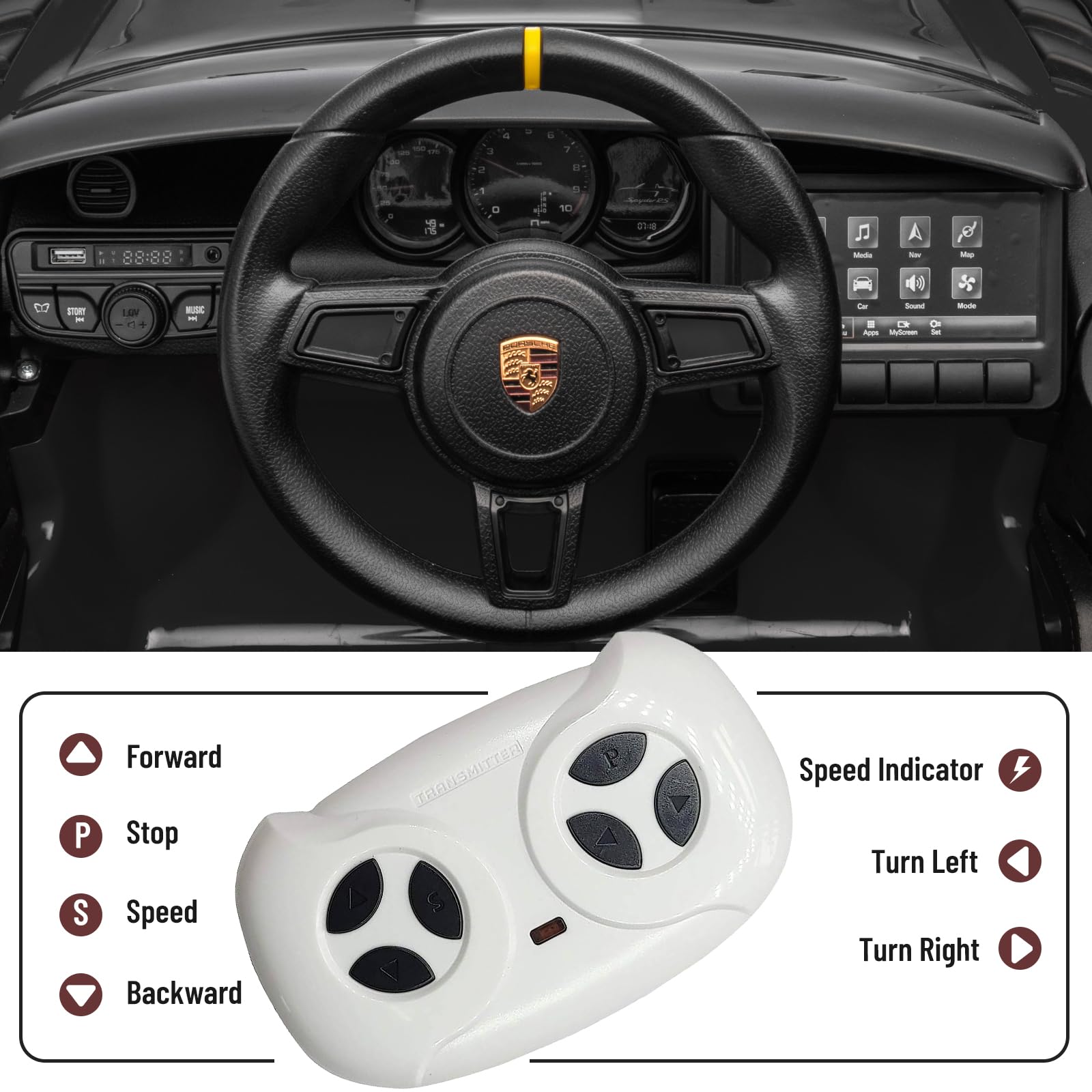 12V Porsche 718 Ride-On Car with Remote Control