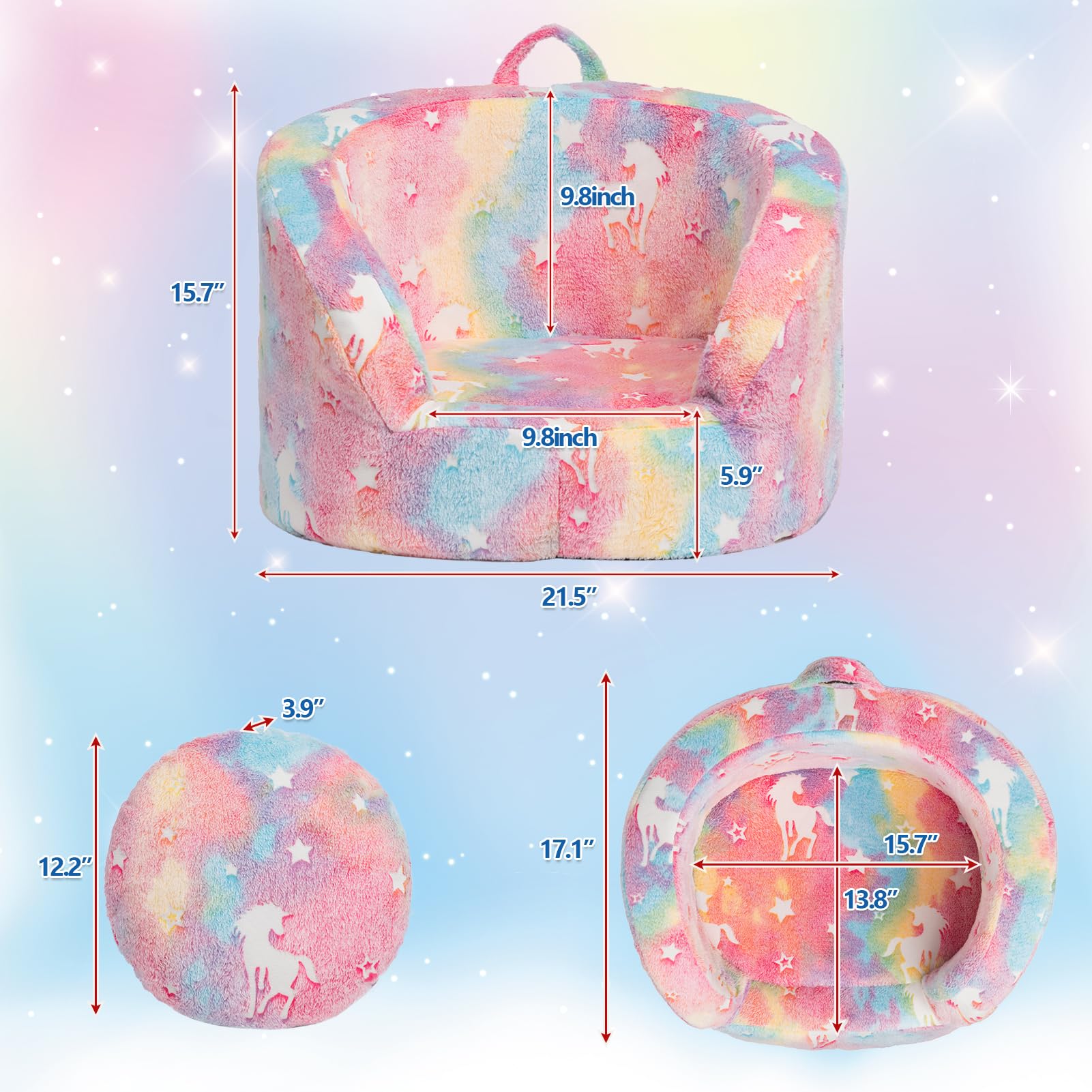 Toddler Foam Chair with Unicorn Design