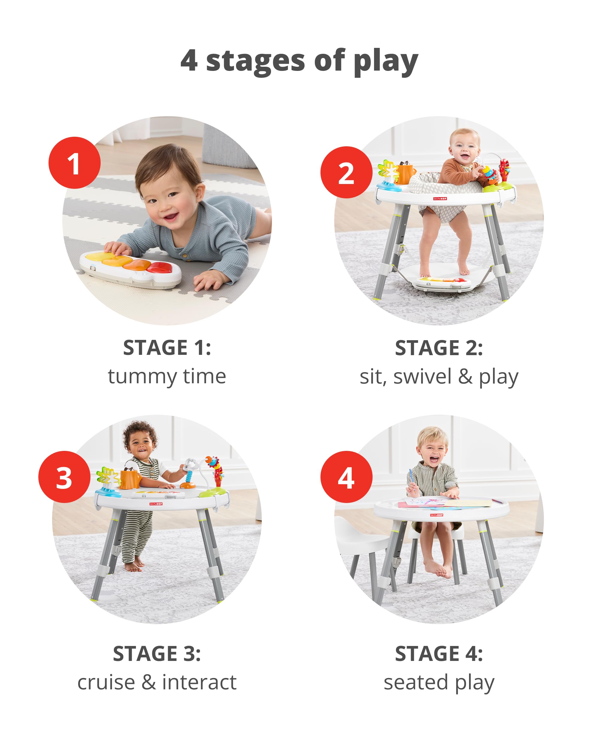 3-Stage Baby Activity Center with Interactive Play Features