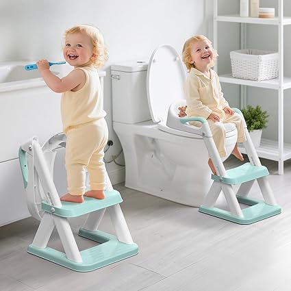8868 Potty Training Seat with Step Stool - Adjustable Height, Non-Slip