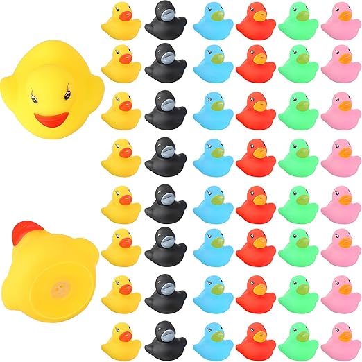 Mini Rubber Ducks in Bulk Yellow Tiny Baby Shower Ducks Float Squeak