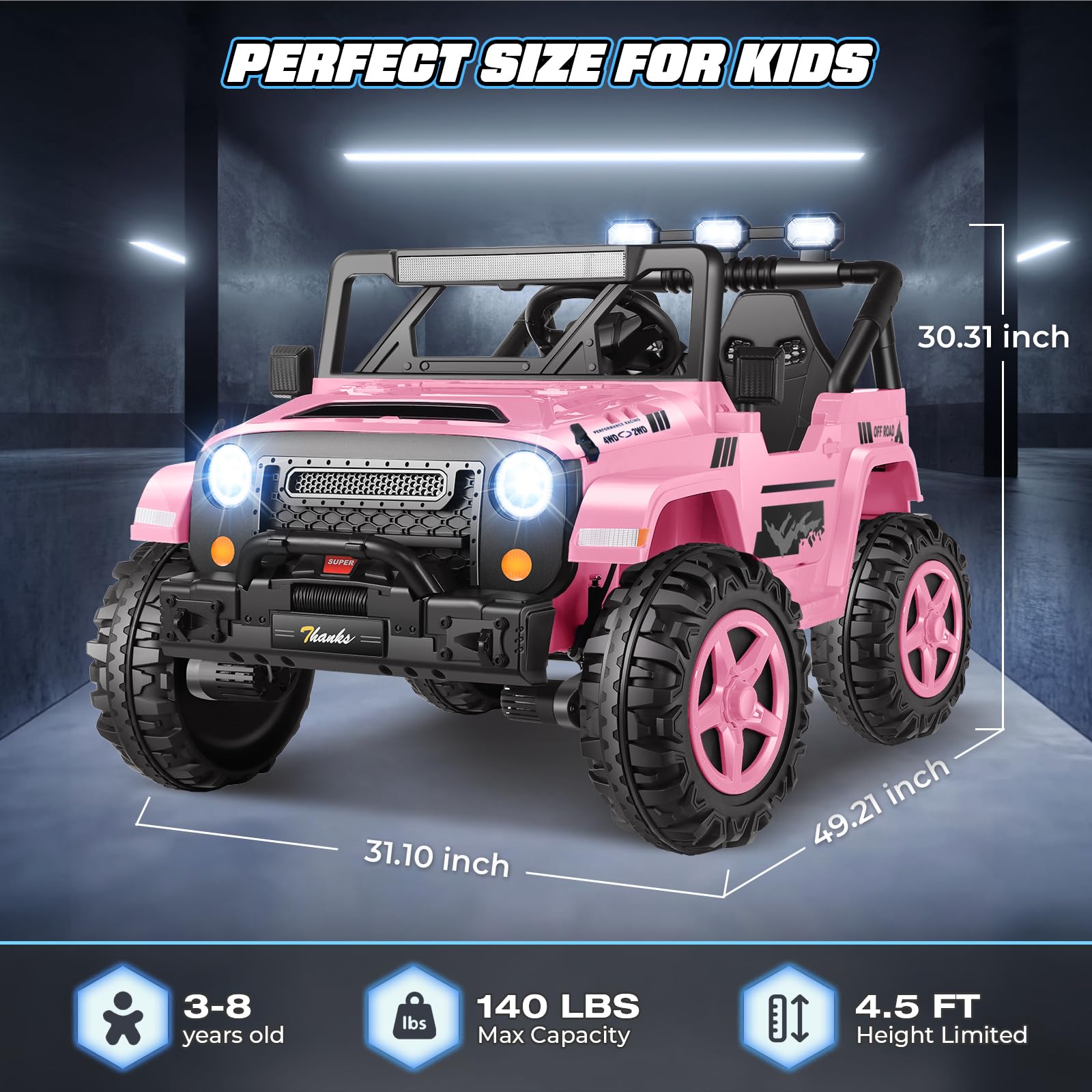 24V Ride-On Electric Car for Kids 2 Seater with Remote Control