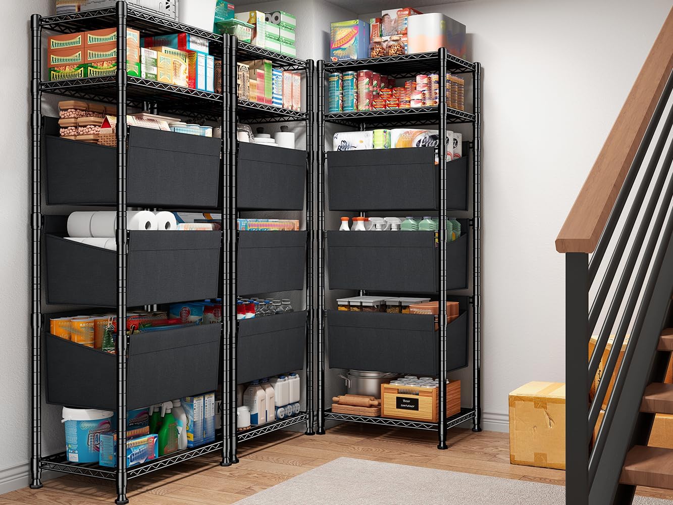 72" H Storage Shelves 6 Tier Wire Shelving Unit Adjustable