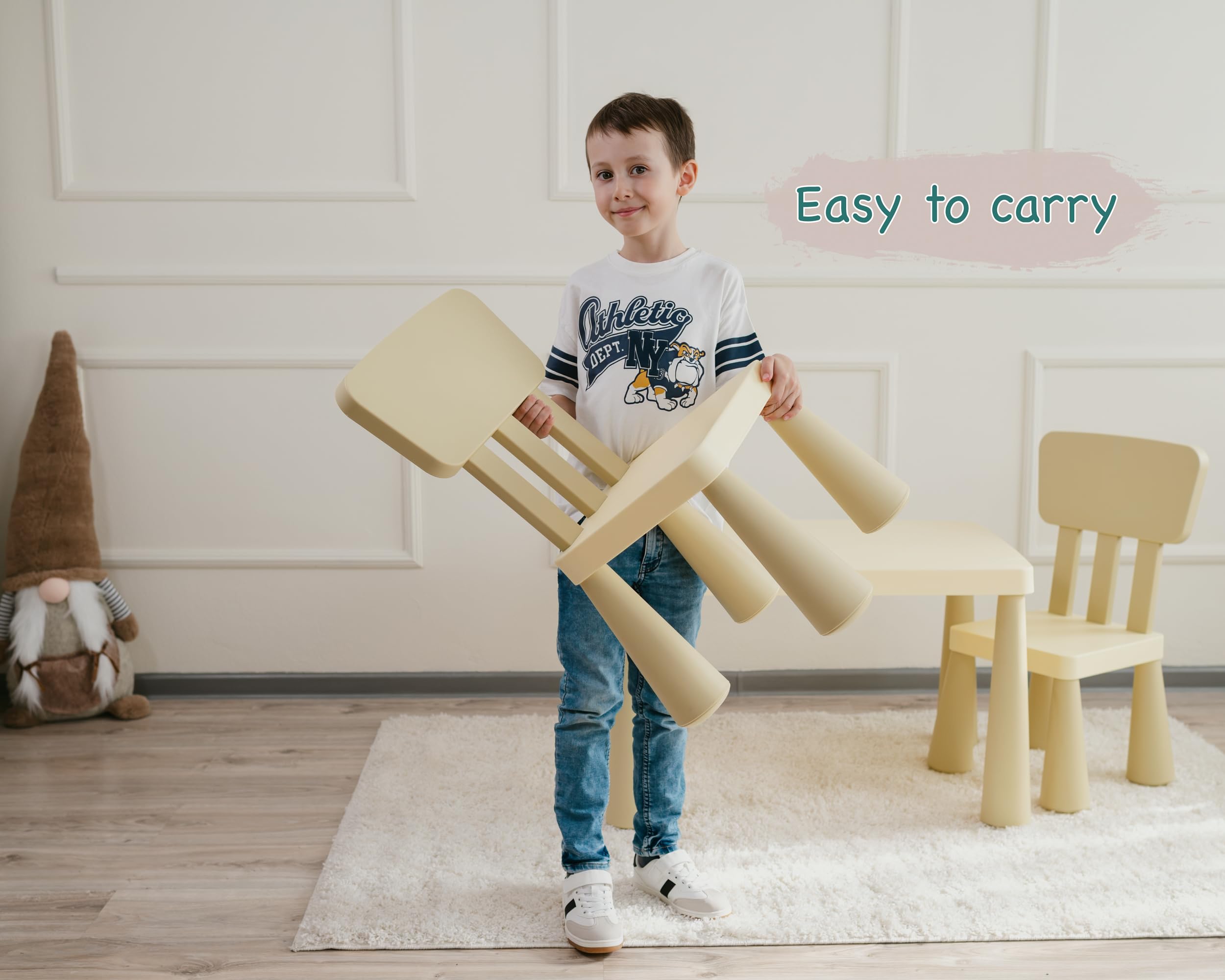 Kids Table and Chairs Set with Storage Drawer - Height Adjustable