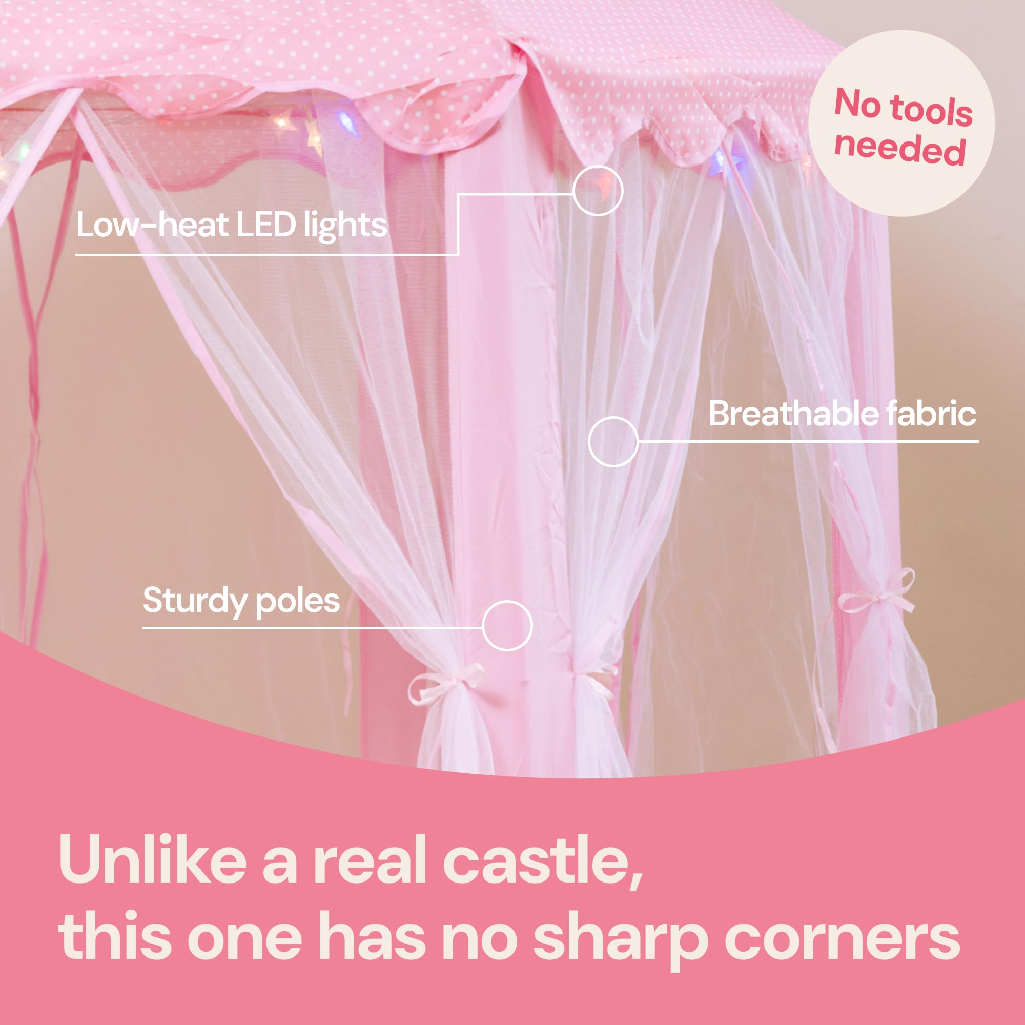 Princess Play Tent with LED Star Lights