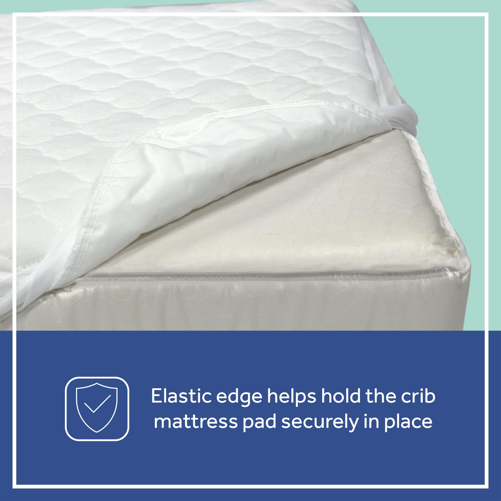 Sealy Baby 2-PACK Fitted Waterproof Infant Crib Mattress Protector Pad and Toddler Bed Cover, Durable and Comfortable Topper, Machine Washable and Dryer Friendly, 52x28”- White