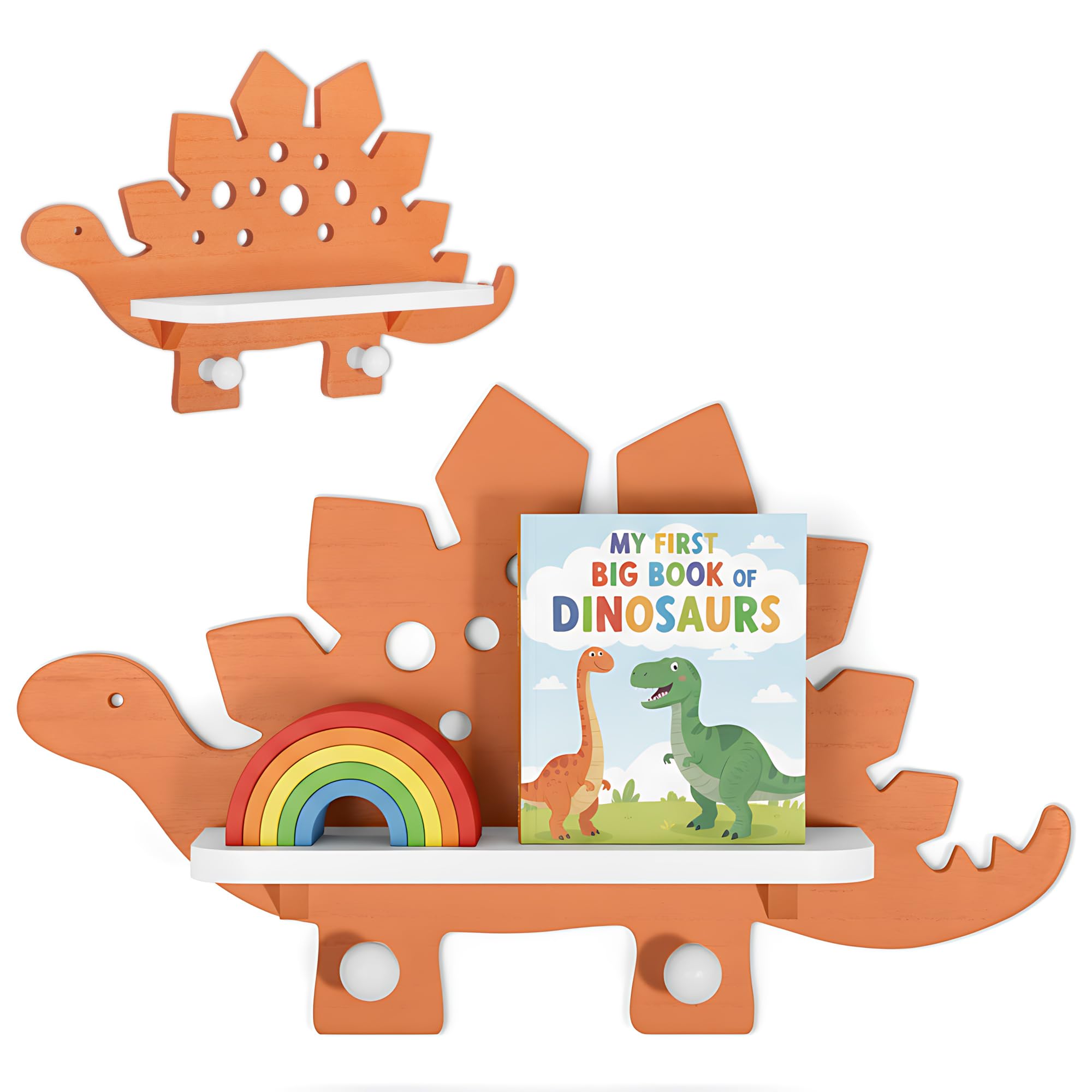 Dinosaur Wooden Wall Shelf for Kids Room