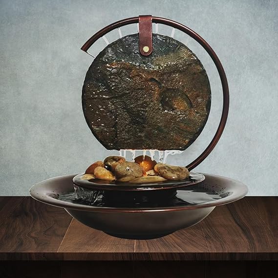 Indoor Tabletop Fountain 3-Tier Waterfall, Zen Meditation Fountains