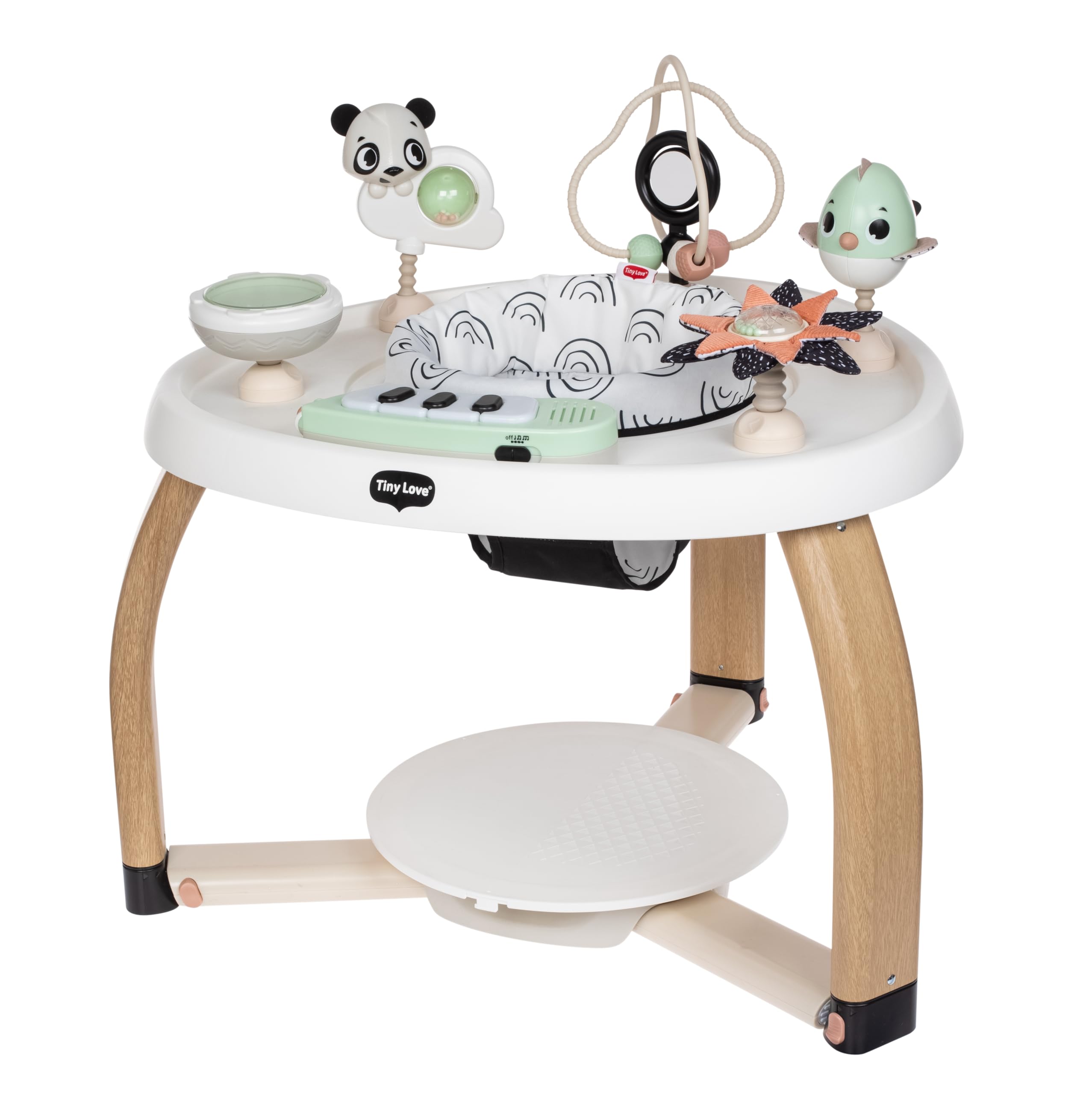 5-in-1 Here I Grow Stationary Activity Center – Black & White Décor Collection