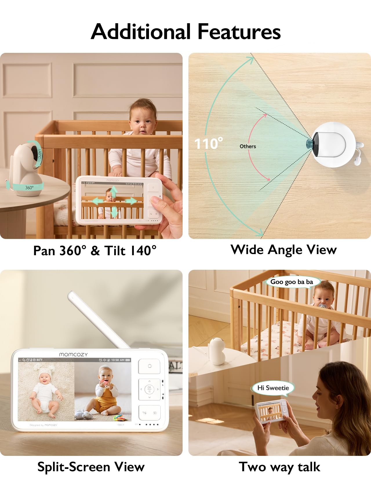1080P HD Video Baby Monitor with Night Vision